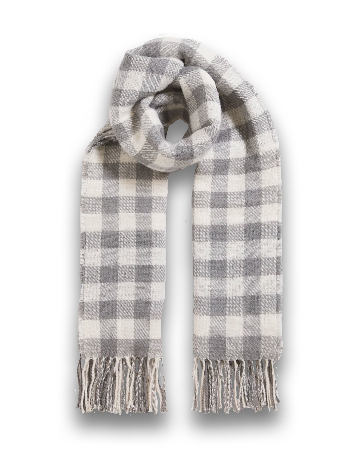 Grey Check and Gingham Reversible Scarf