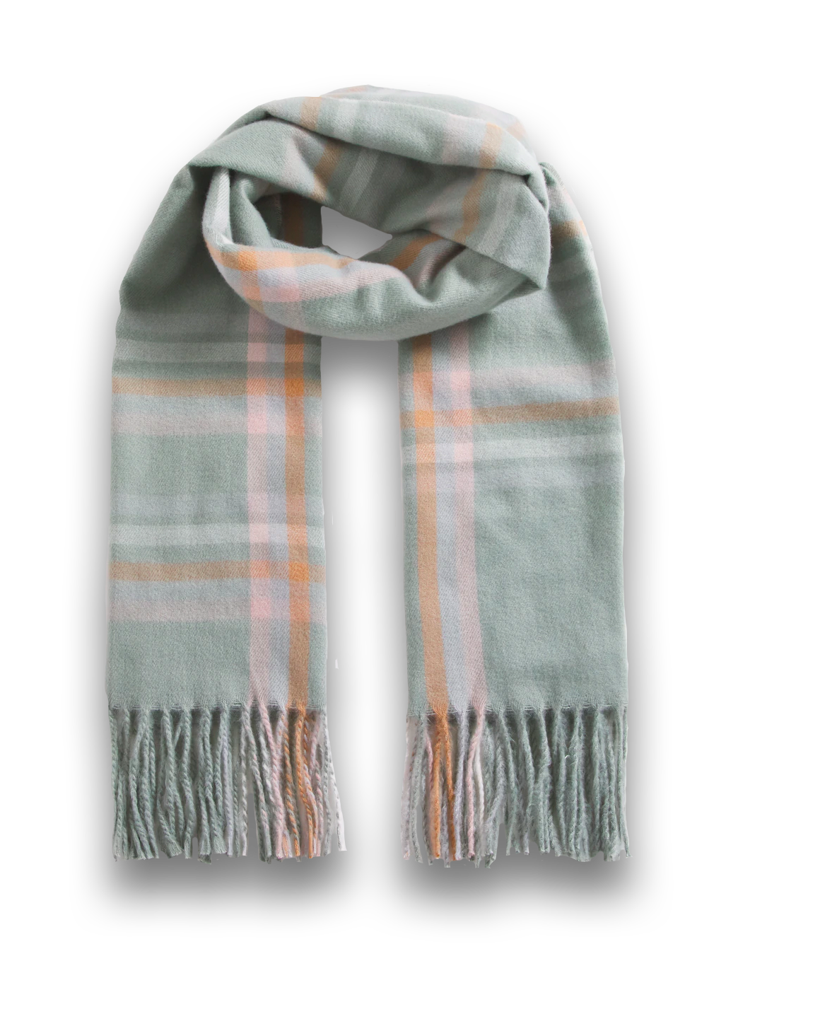 Check Detail Scarf Sage